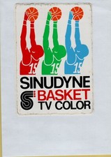 adesivo vintage STICKER klebeR SINUDYNE BASKET TV COLOR