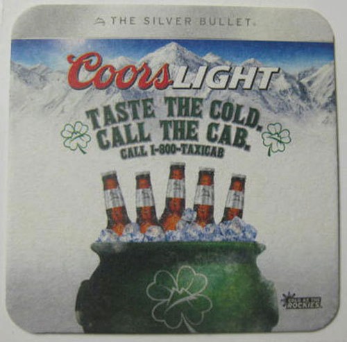 Sottobicchiere birra coors - sottobicchiere,