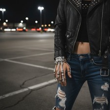 Bracciale anello biker - anello, in