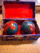 Palline Cinesi Baoding  Sonore Antistress con Scatola  Pezzo Vintage