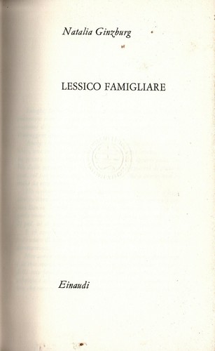 Lessico famigliare di - -,