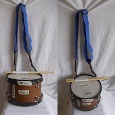 Tamburo 10”x 6” per bambino + tracolla e bacchette x banda parata tifo sportivo