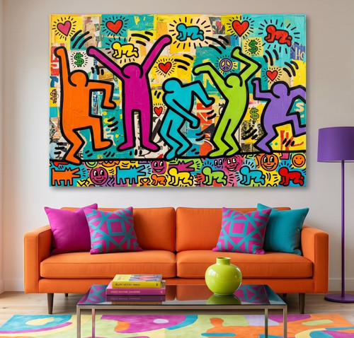 Quadro keith haring dancing - quadro,
