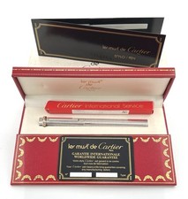 Cartier Vendome silver 'Pavé' ballpoint pen NEW Old Stock pristine in box