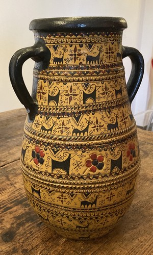Vaso terracotta con motivi - vaso,