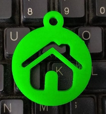 Portachiavi a forma di casa verde neon alta visibilità feste regalo