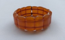 Braccialetto elasticizzato con placchette in Ambra - Honey amber bracelet