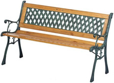 No name 39925 - Panchina da giardino in legno e ferro, dimensioni: 122 x 56 x 74