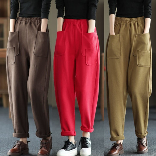 Pantaloni harem larghi - larghi, in
