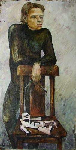 Dipinto olio sovietico ucraino