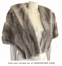 Stola pelliccia visone ceruleo