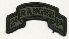 2° Battaglione Ranger toppa rotolo 75° fanteria fine Vietnam twill sottomesso
