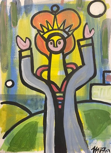 Gouache arte naif - gouache,