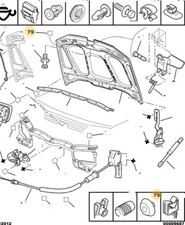 (21) BATTUTA COFANO ORIGINALE PEUGEOT 106 206 306 406 EXPERT 3 PARTNER VP 790867