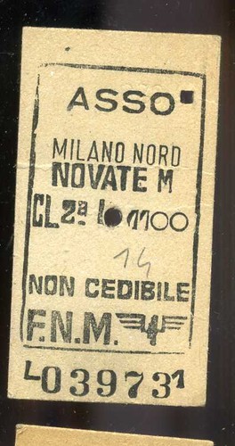 Biglietto treno ferrovia asso - biglietto,
