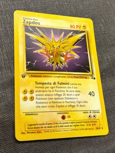 Carta pokemon zapdos 62 - pokemon,