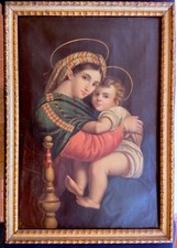Raffaello Sanzio - Copia Olio su Tela Madonna della Seggiola - Metà XIX sec.