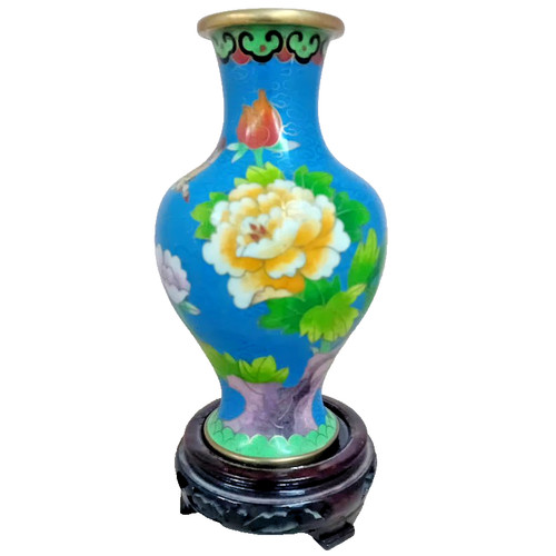 Vaso cinese cloisonné vintage - cloisonné,