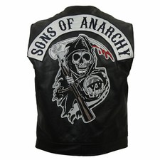 Men's SOA Sons of Anarchy Real Leather Vest - BNWT