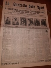 GAZZETTA DELLO SPORT 31/5/1909 LUIGI GANNA VINCE IL 1° GIRO D'ITALIA