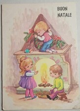 CARTOLINA A COLORI- AUGURI DI BUON NATALE-ANNI 50