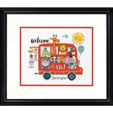 Dimensions Set di punti croce "Certificato di nascita, bambino a bordo", schema 