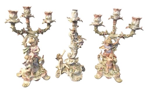 Coppia antichi candelabri e - coppia,