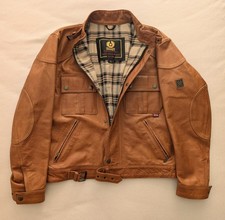 Belstaff Cougar L Cuero Brown Leather Jacket Blouson Men Malenotti