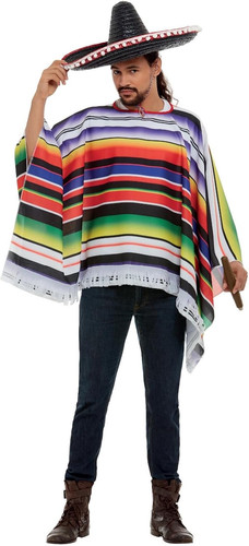 Poncho messicano multicolore - poncho,