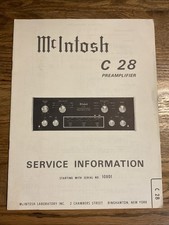 McIntosh C28 informazioni di servizio e bollettino preamplificatore (avvio SN con 91X50) OEM