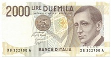 2000 LIRE B. D'ITALIA GUGLIELMO MARCONI SERIE SOSTITUTIVA XB 25/07/2001 BB/BB+