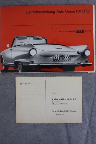 Auto union 1000 manuale - manuale, uso