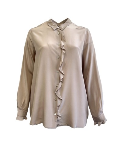 Camicia seta beige - beige, barolo
