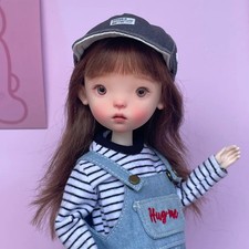 Bambola BJD 1/6 resina nuda articolazioni flessibili femmina ragazza Landoudou occhi faccia in su regalo