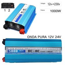 INVERTER DI POTENZA 1000 WATT ONDA PURA 12V 230V AC-DC FOTOVOLTAICO