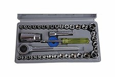 Kit set chiavi a bussola con cricchetto 40 pezzi auto valigetta vari attacchi