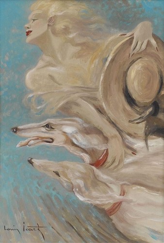 Donna con levrieri louis - donna,