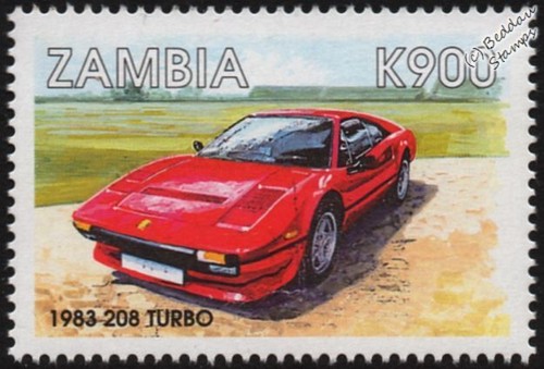 Francobollo auto sportiva