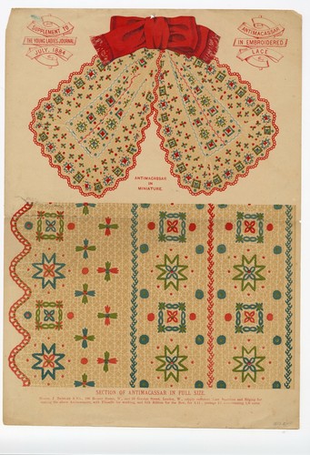 1884 antimacassar embroidered - 1884,