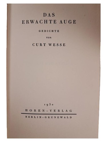 Curt wesse das - das, erwachte