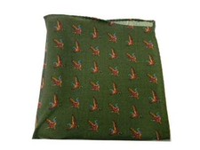 Pochette lana verde fazzoletto da uomo giacca motivi caccia uccelli fagiani