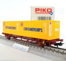 PIKO IN METALLO CARRO PIANALE CON 2 CONTAINER SHIPS 20' Ks 21 83 032 0 304-4 FS