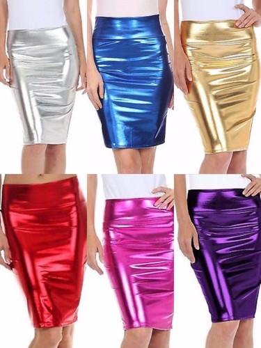Gonna midi donna metallizzata