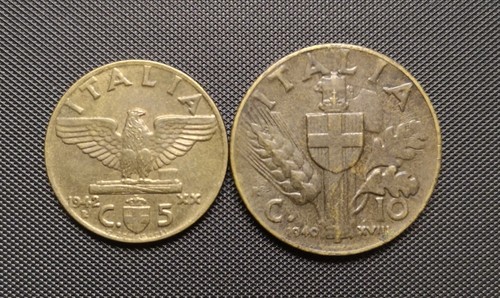 Monete regno italia 5 10 - monete, d'italia