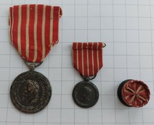 Lotto Medaglie Risorgimento Campagne d'Italie 1859 Napoleone III° firma Barrè