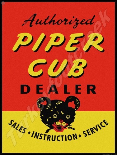 Insegna metallo piper cub - in,
