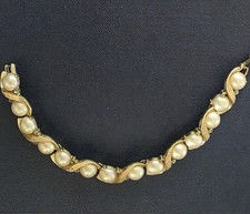 BRACCIALE TRIFARI VINTAGE ottimo stato come foto Color Oro perle finte e strass