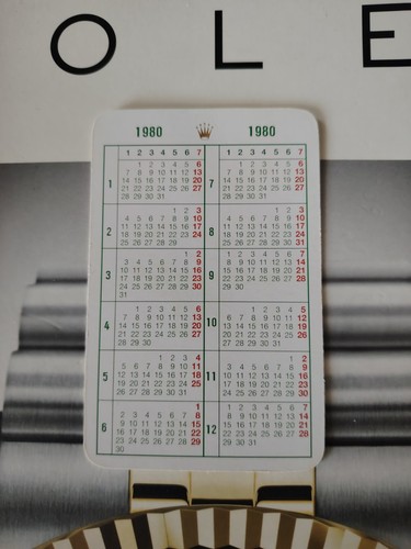 Calendario rolex 1980 - calendario,