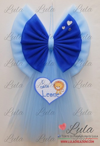 Fiocco nascita tulle - in, +