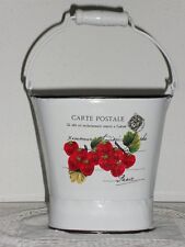 CESTINO DI LATTA RETRO' SHABBY CHIC COUNTRY STYLE TIN BASKET CARTE POSTALE